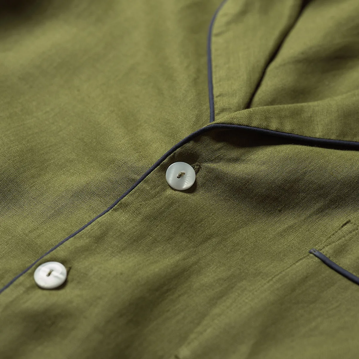 Men's Moss Linen Pyjama Shirt (Top Only)