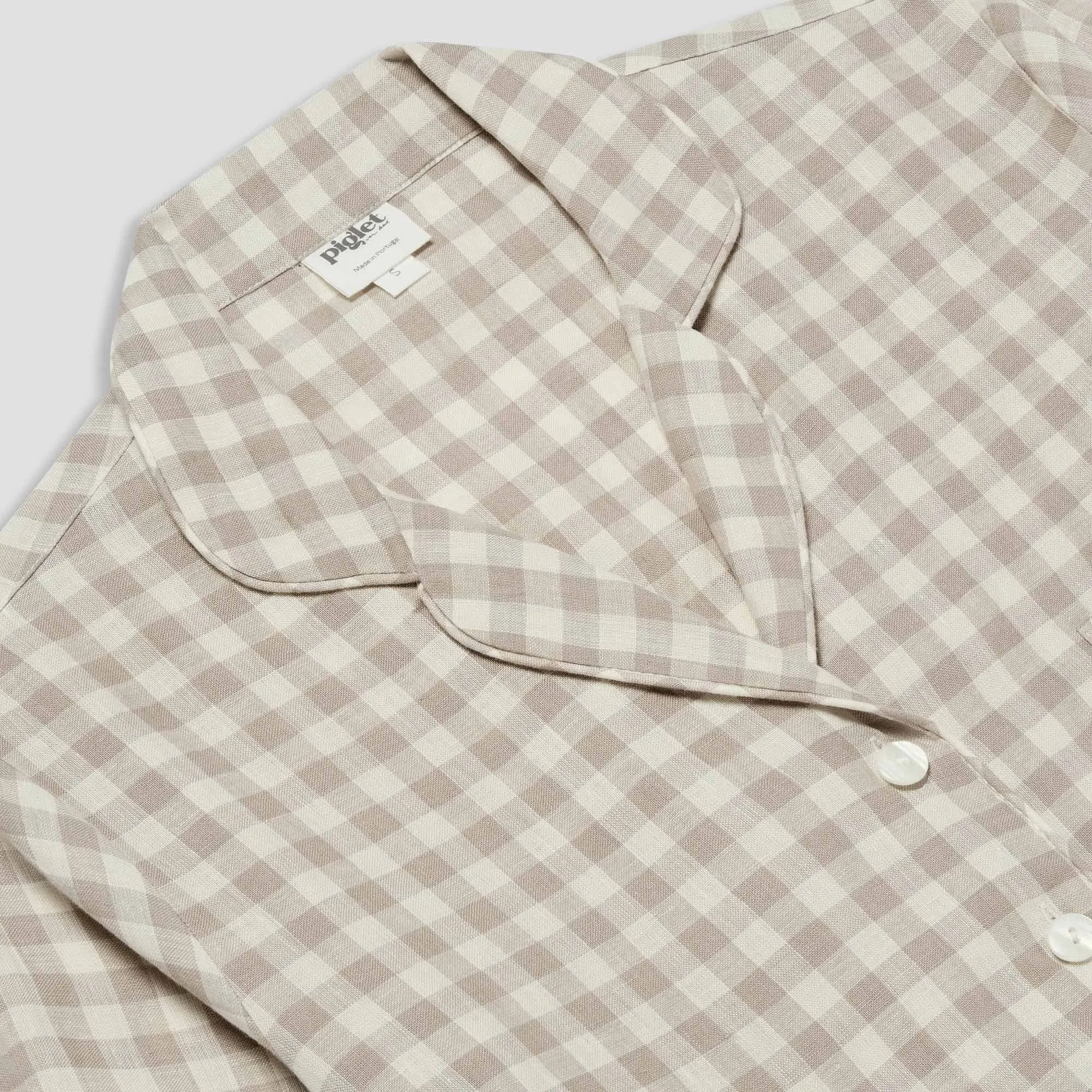 Men's Mushroom Gingham Pyjama Trouser Set