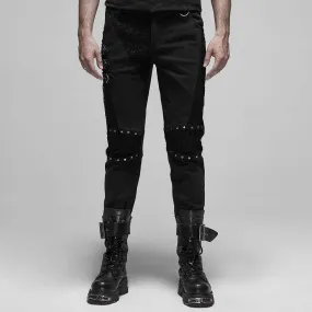 Men's Punk Lace Appliqued Classic Pants