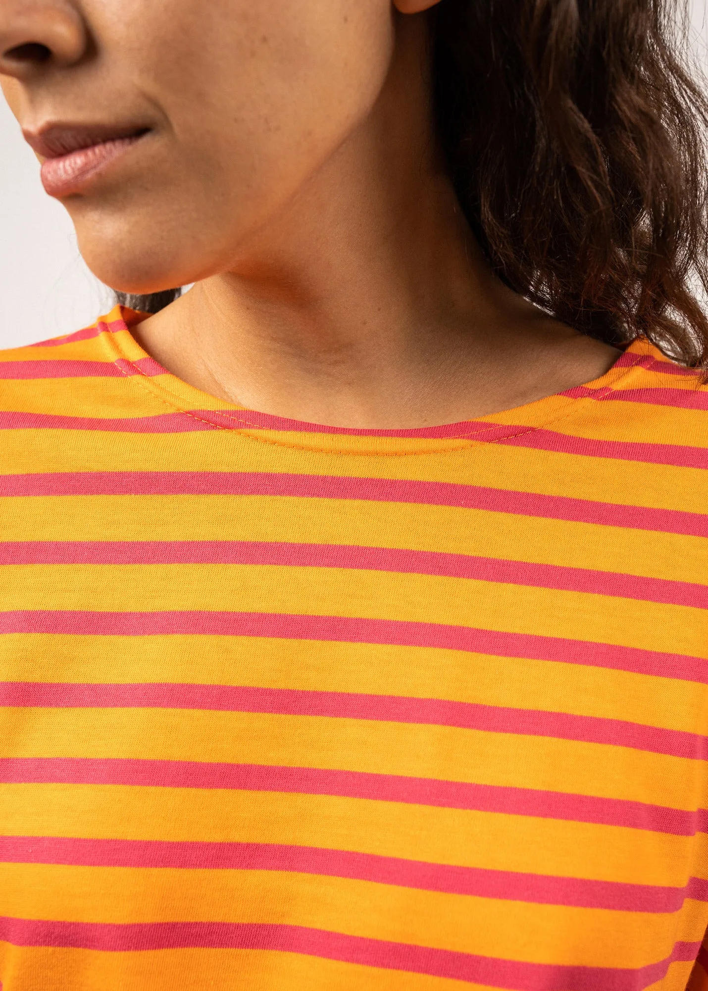 Minquidame striped sailor shirt - regular fit, in light cotton (TANGERINE/DRAGON)