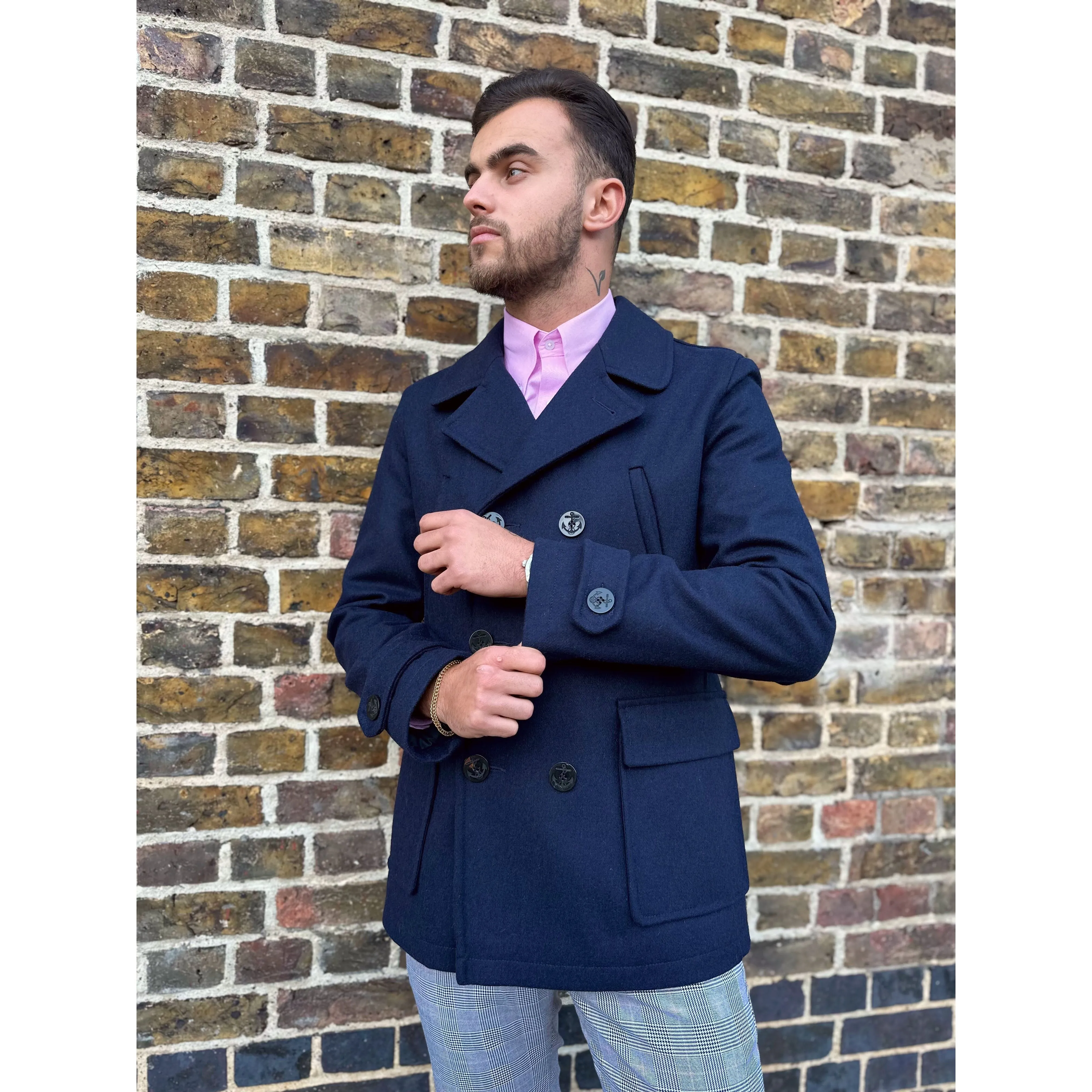 Modfather Clothing - Classic Mariner Navy Peacoat - Jacket