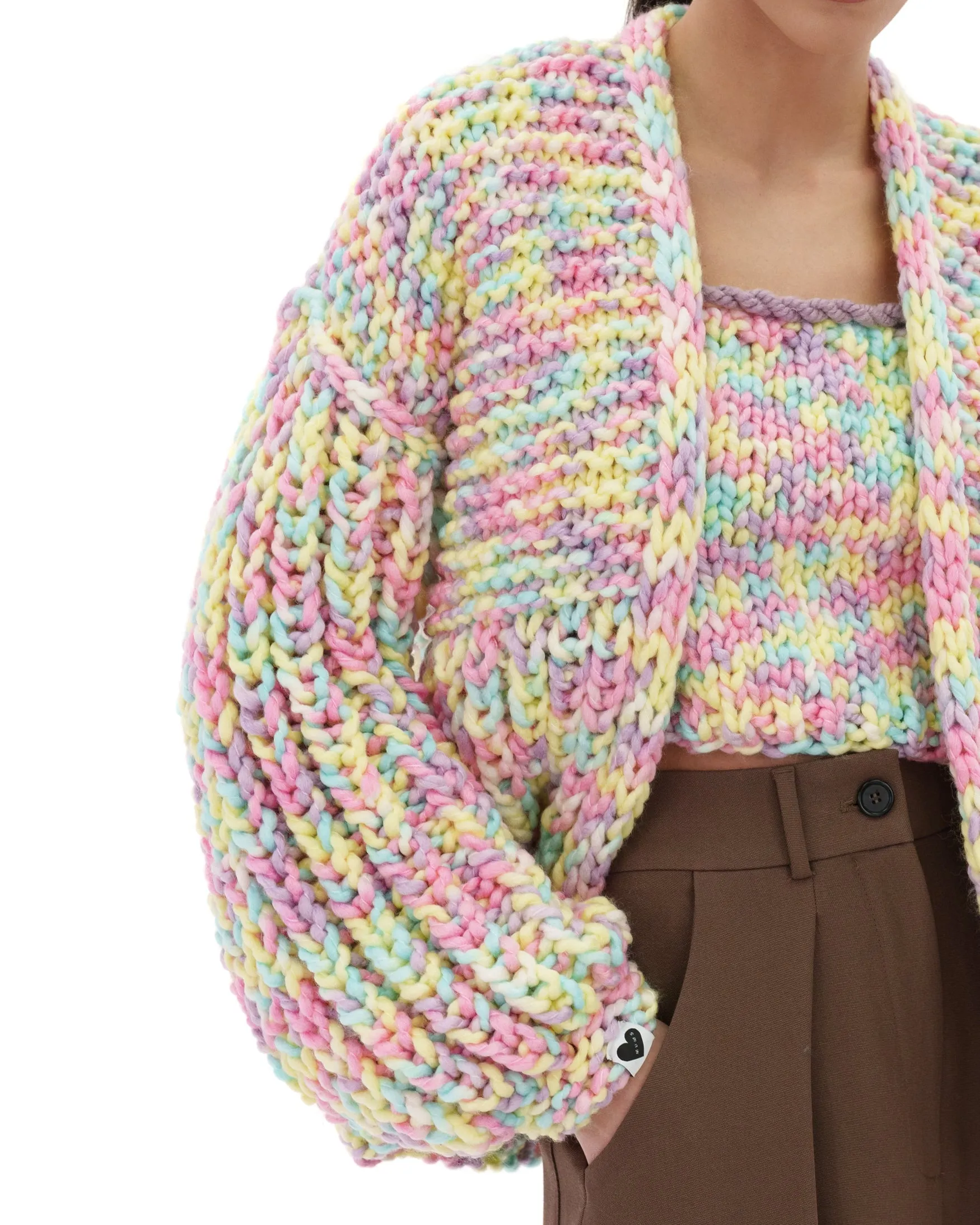 Multicolor Balloon Cardigan