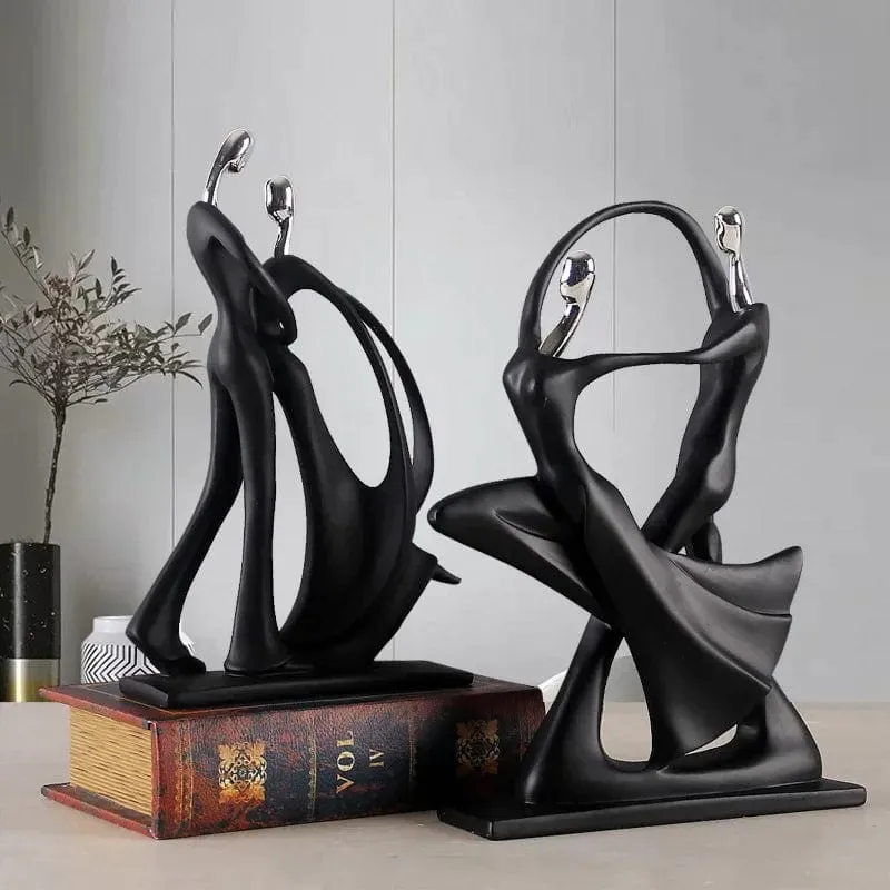 Nordic Elegance: Resin Dancing Couple and Musician Figurine Ornaments for Stylish Home Decor