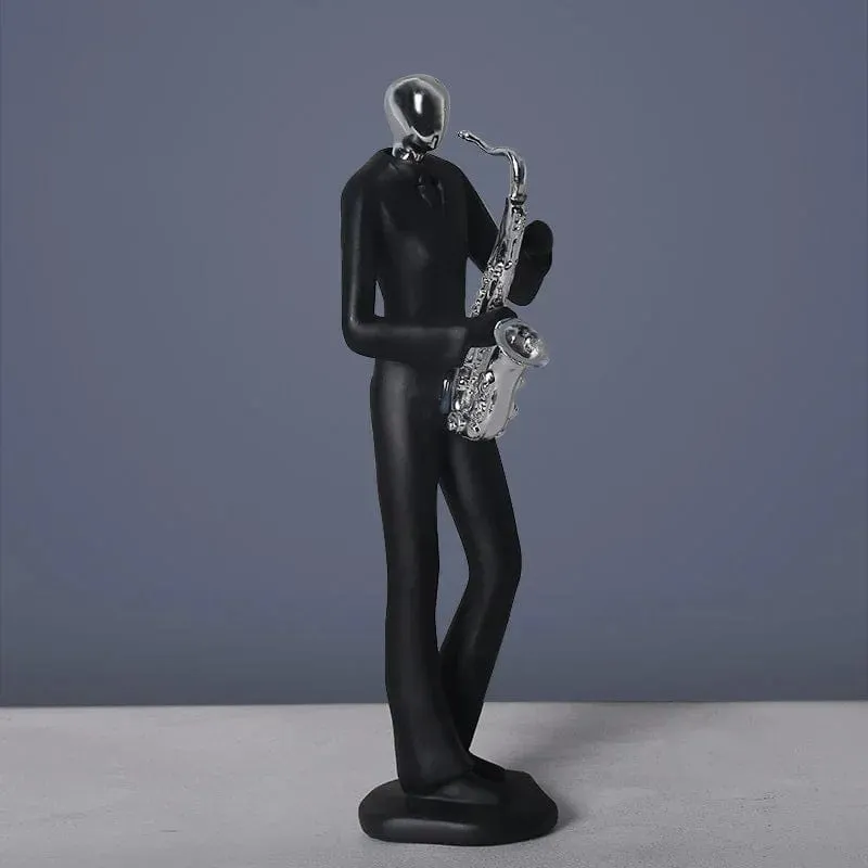 Nordic Elegance: Resin Dancing Couple and Musician Figurine Ornaments for Stylish Home Decor