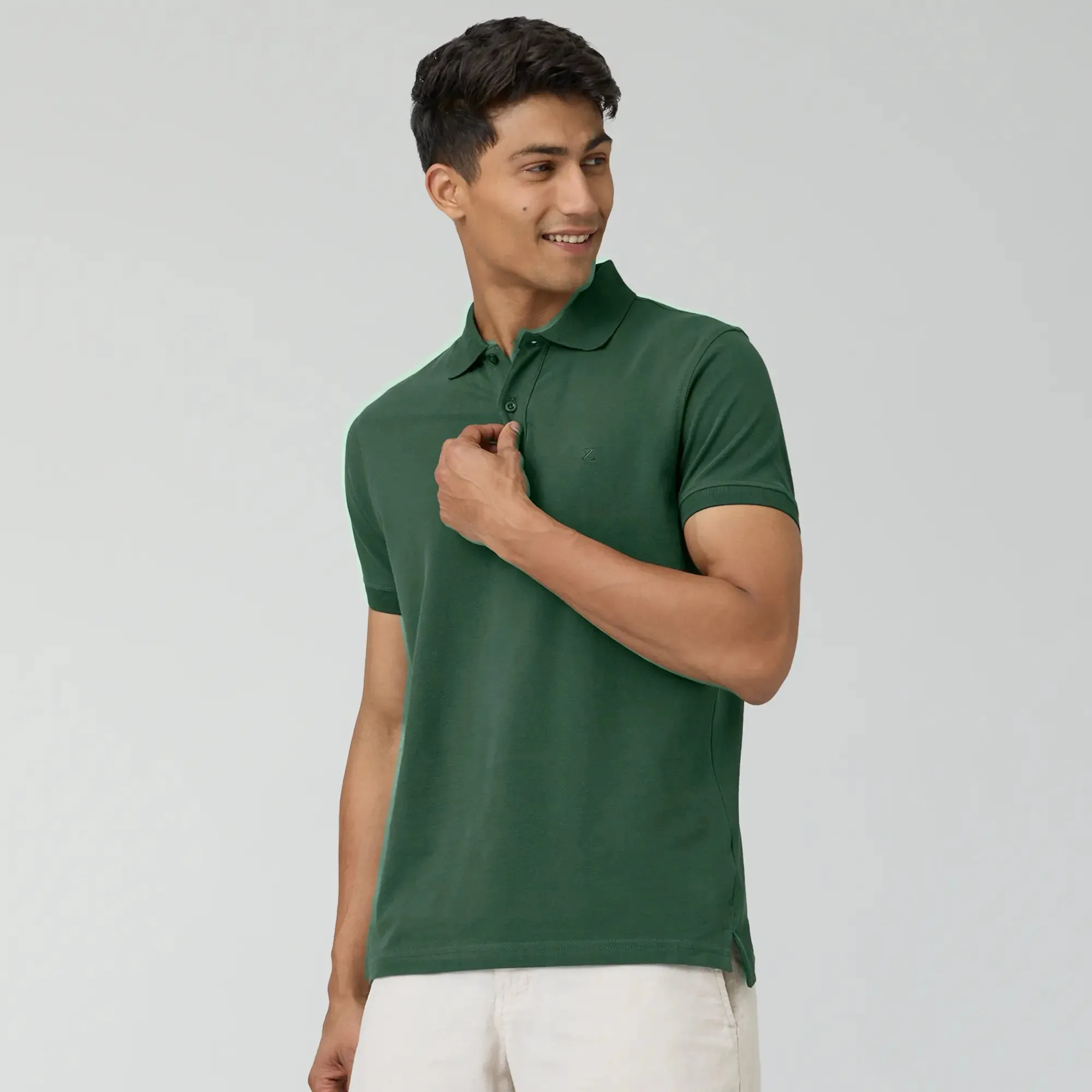 Nova Combed Cotton Polo T-shirts Basil Green