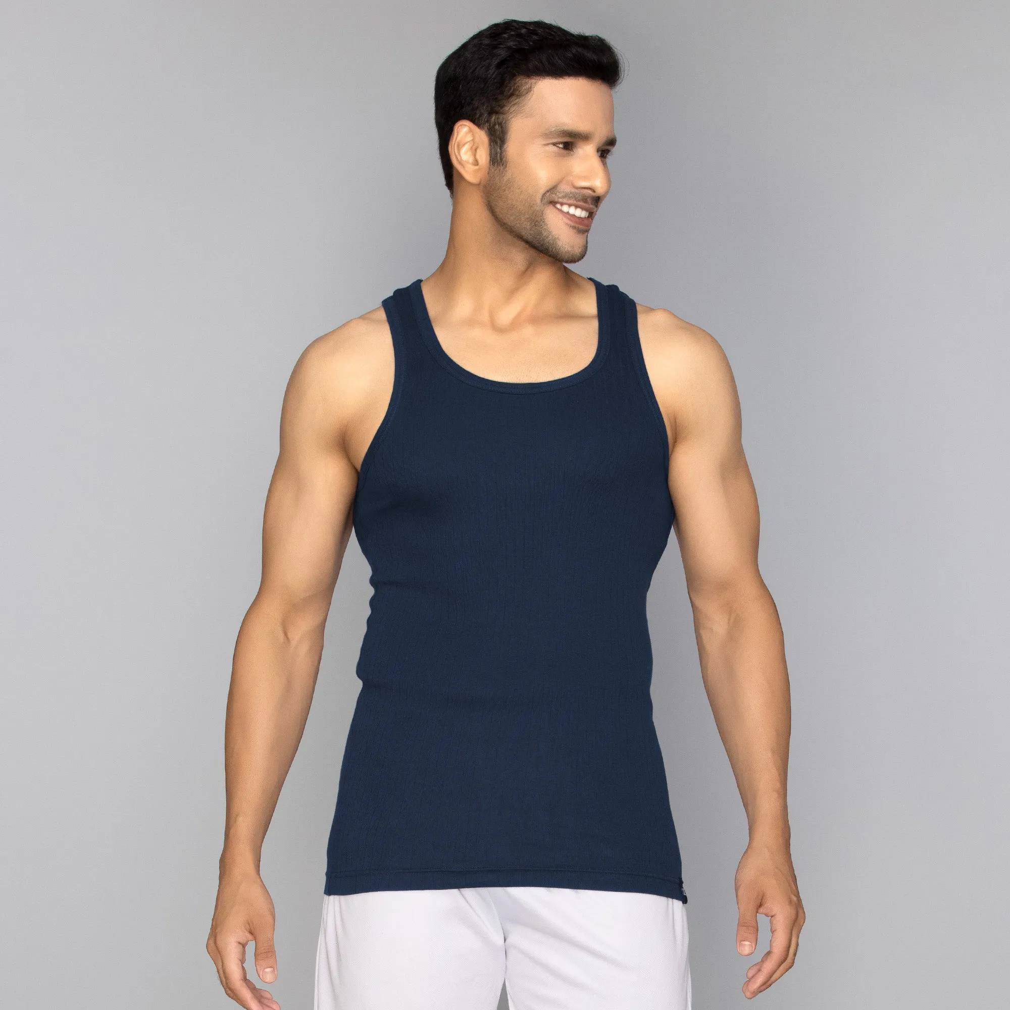 Nova Round Neck Racer Back Vest Midnight Blue