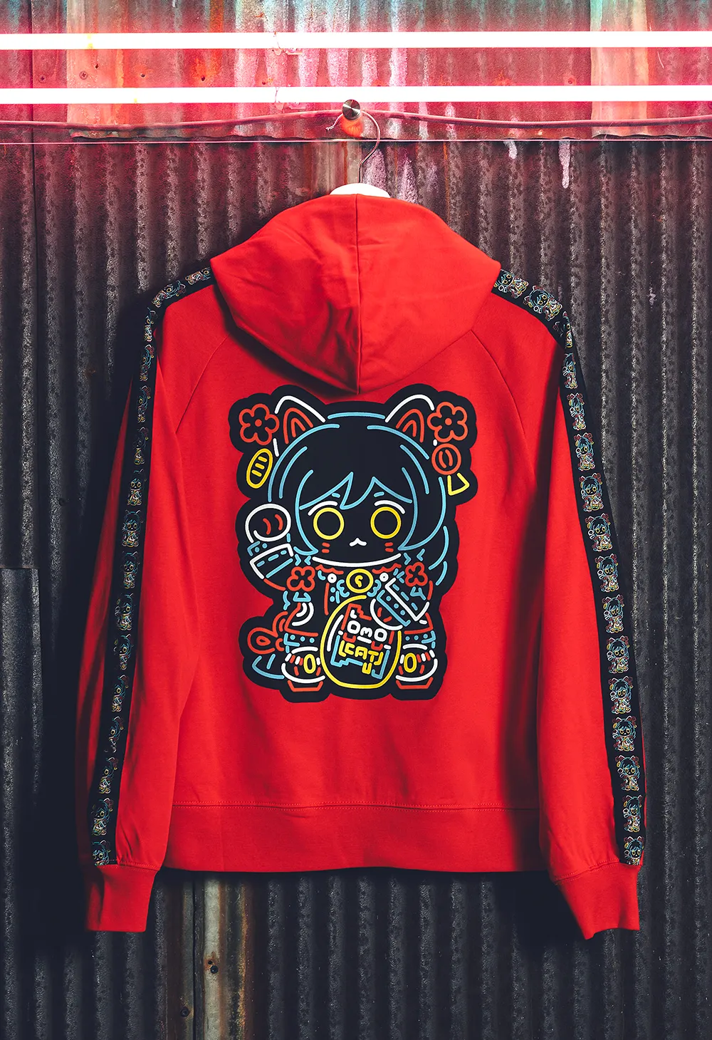 OMOCAT Side Tape Zip-Hoodie