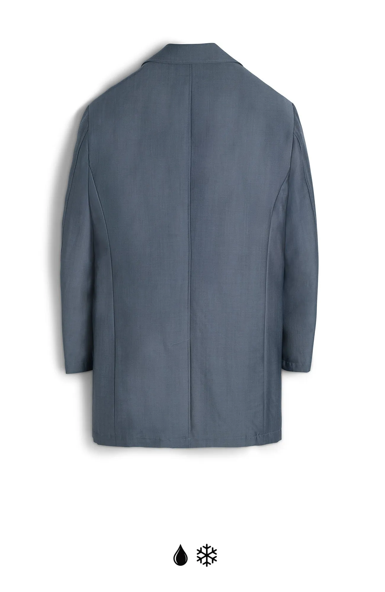 ONIX STEEL BLUE WOOL & MOHAIR TOPCOAT