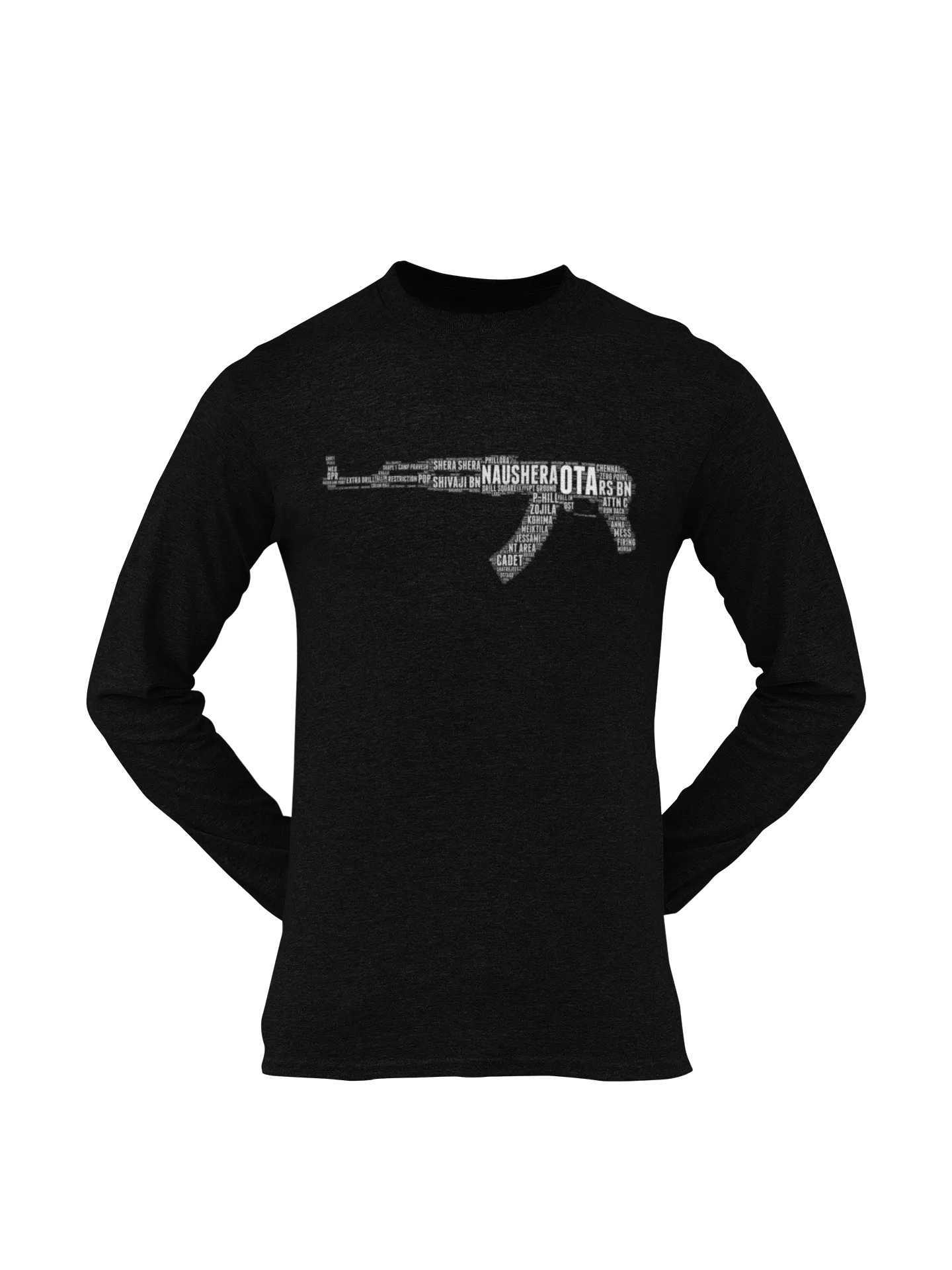 OTA T-shirt - Word Cloud Naushera - AK-47 Folding Stock (Men)