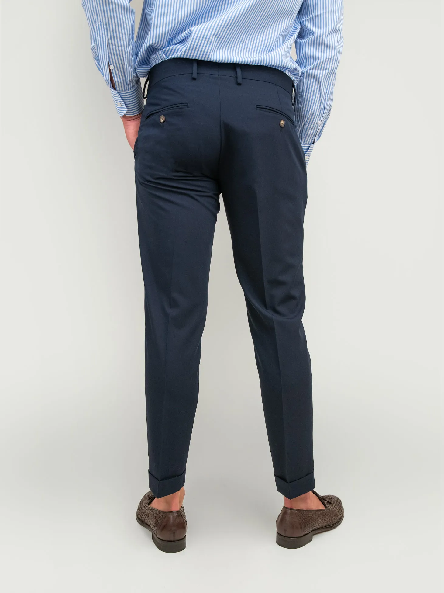 PANTALONE ELEGANTE CON BOTTONI BLU