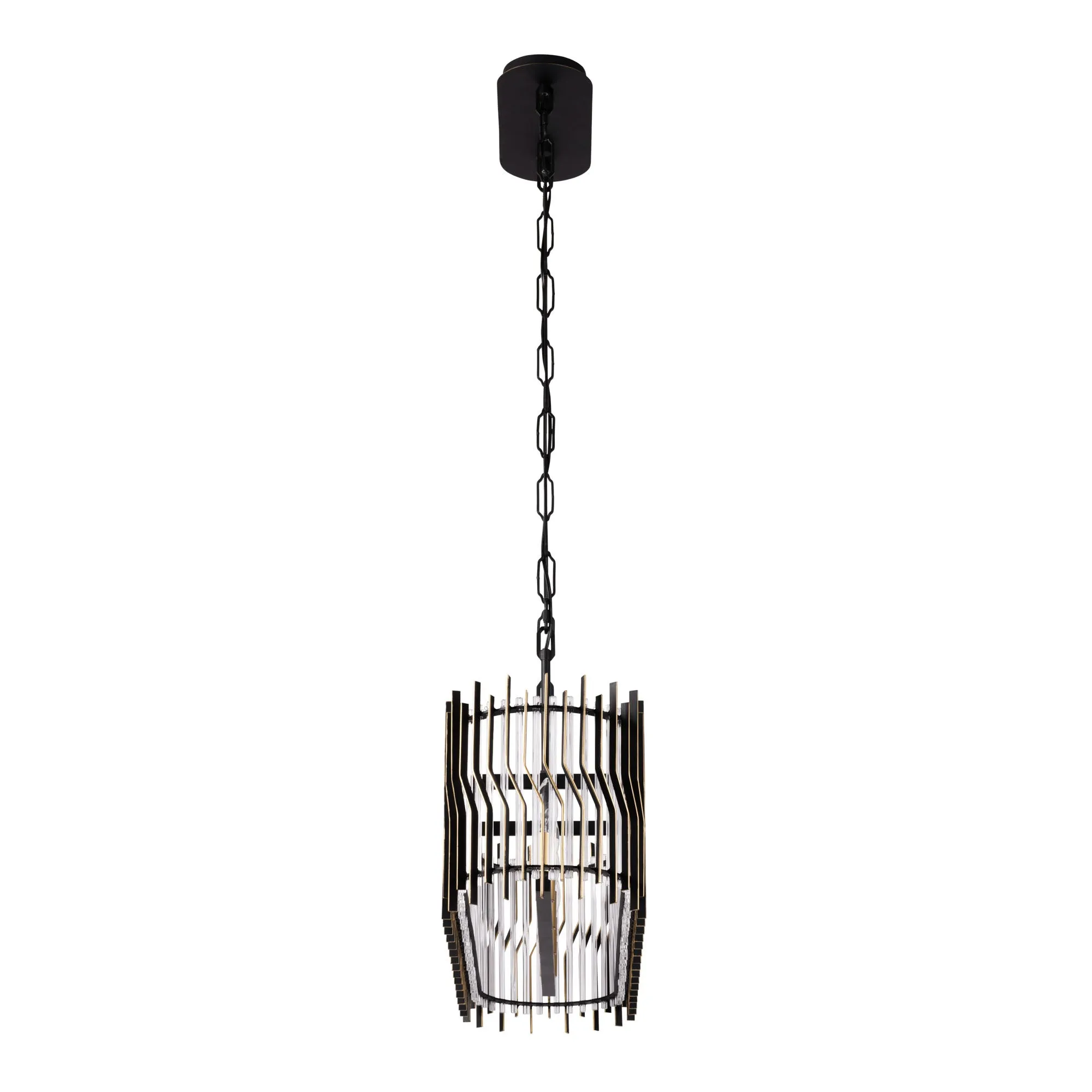 Park Row 393N05MBFG 5-Light Kitchen Island Pendant - Matte Black/French Gold