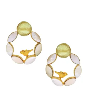 Pearl Cage Earrings (Citrine)