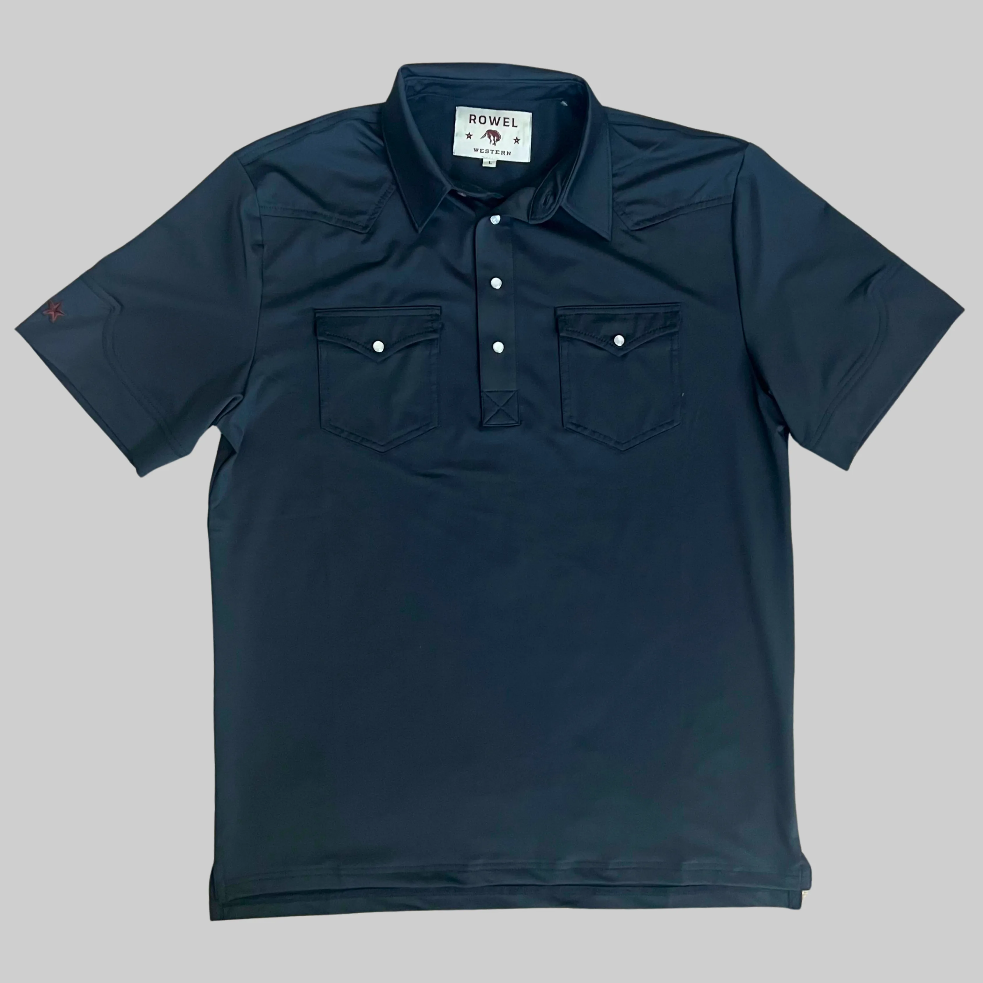 Pearl Snap Polo- Inkwell