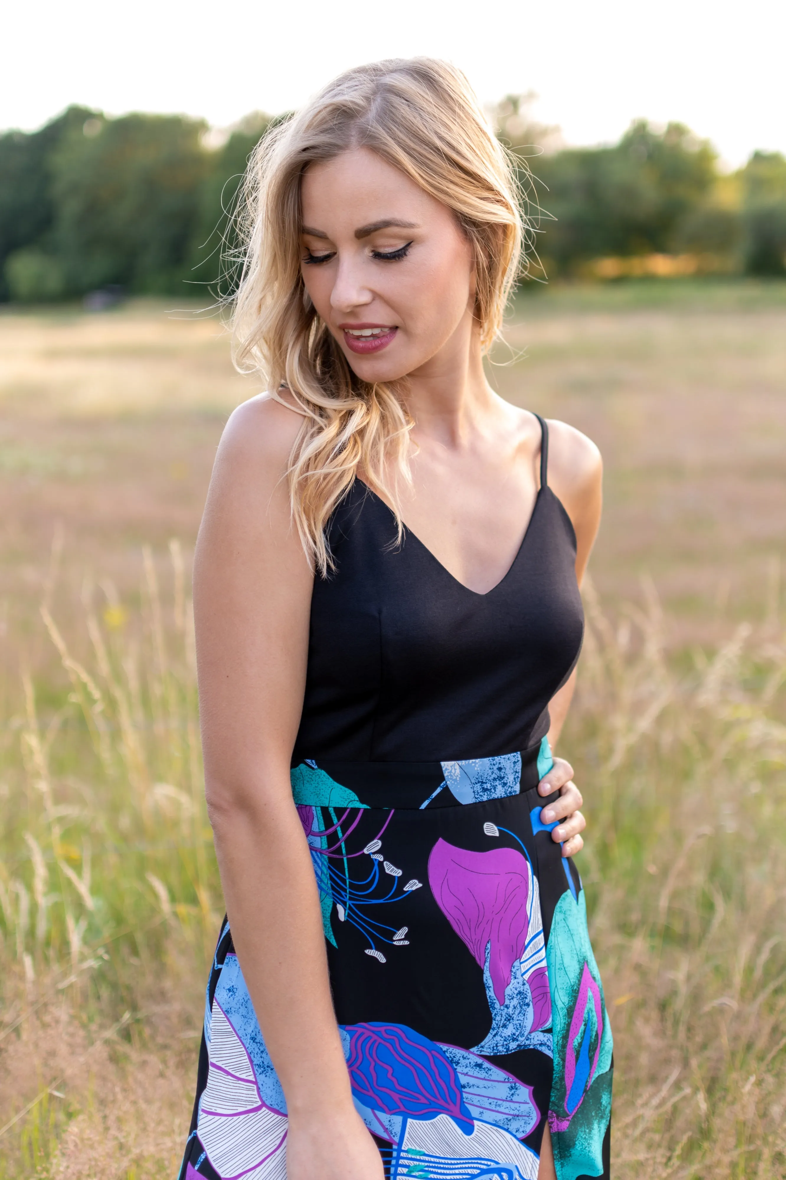 Perfection Dress - Black & Turquoise (alleen online te koop, niet in de winkel)