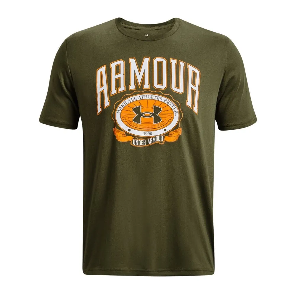 Playera Manga Corta para Hombre UA Collegiate SS Verde