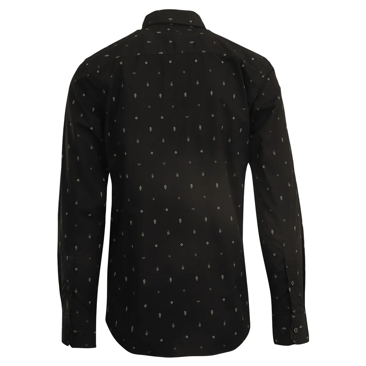 PME Legend Men's Shirt Black Arrow Pattern Woven Long Sleeve (S02)