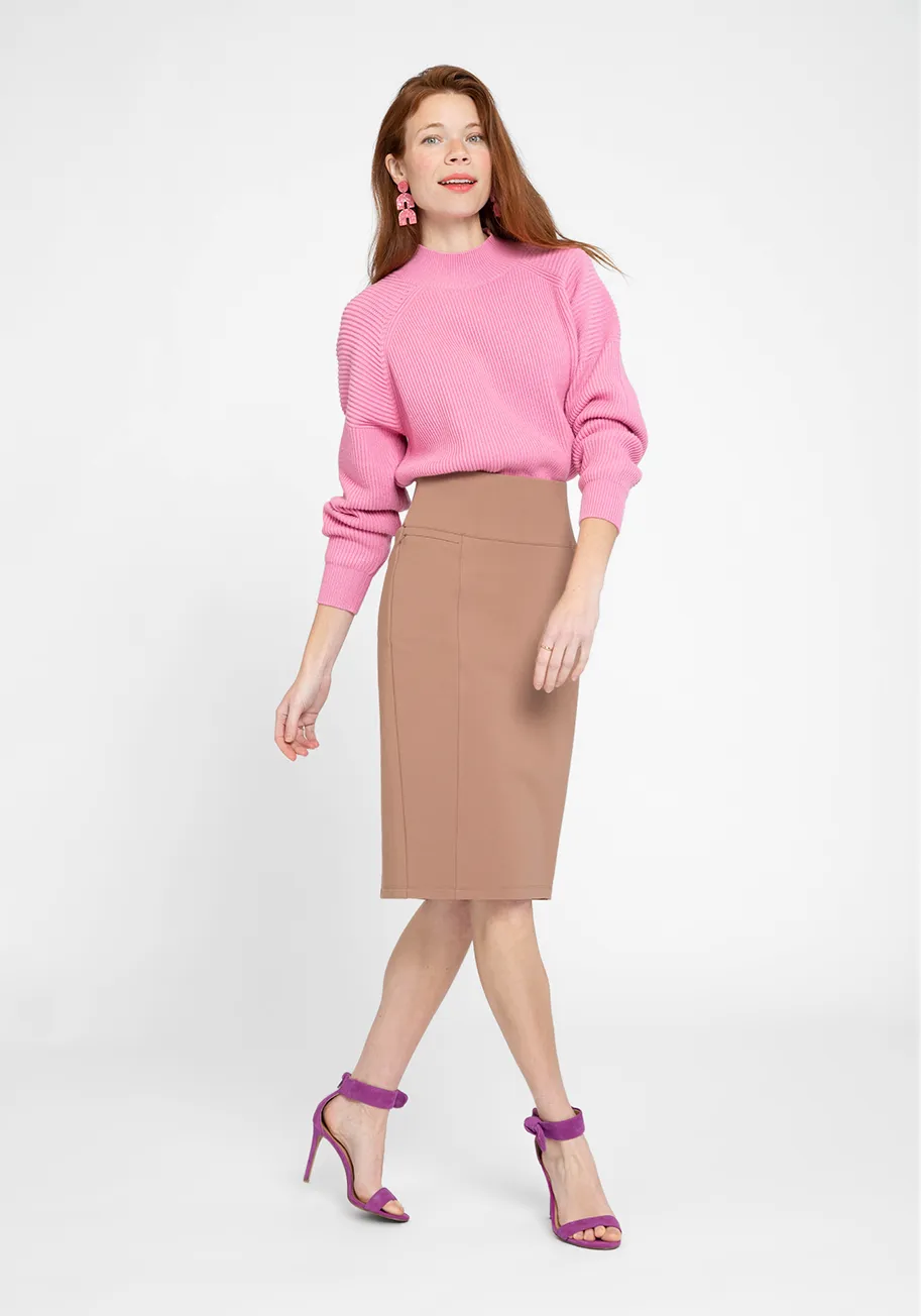 Power Down Pencil Skirt (Equestrian Tan)