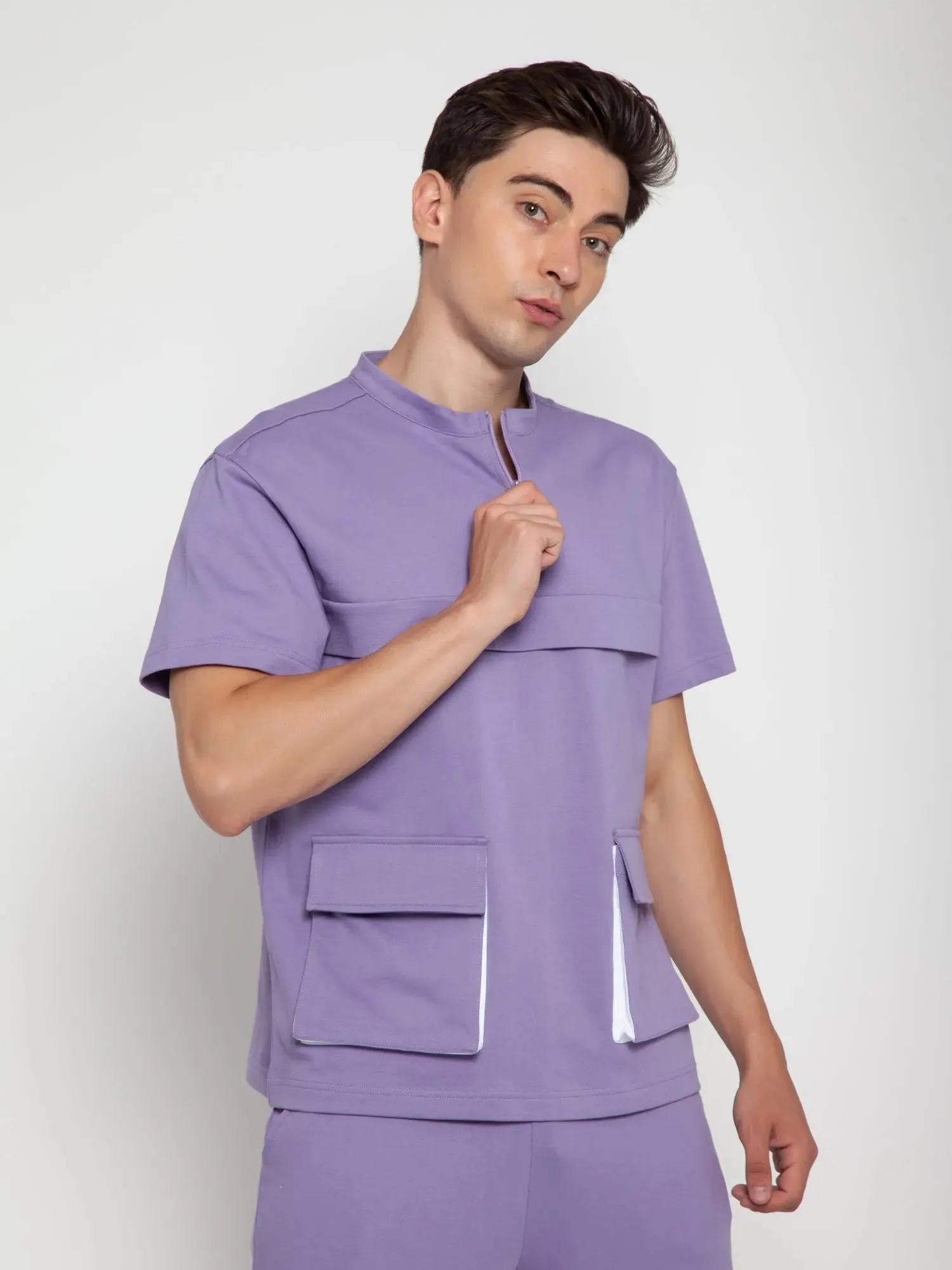 Purple Haze Oversized Detail T-shirt