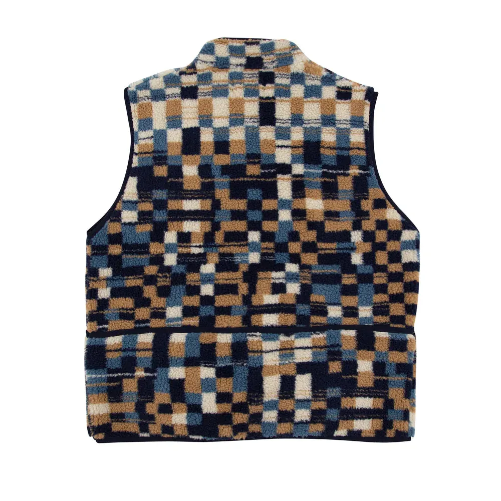 Puzzle Fleece Gilet Warp Checkerboard