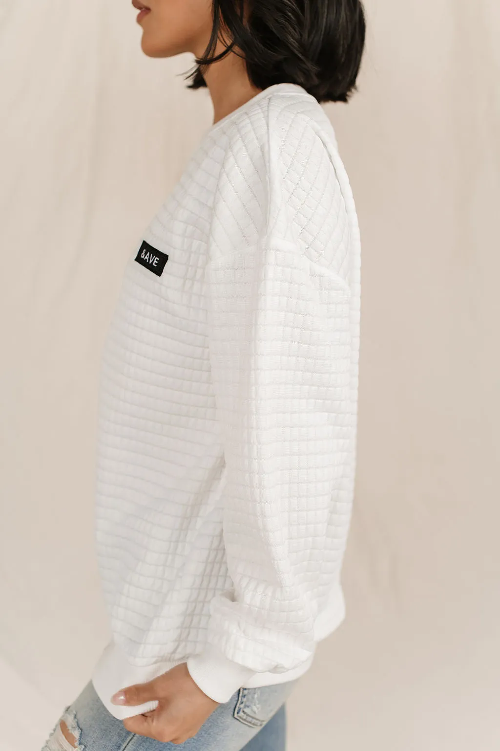 Quilted Pullover - White