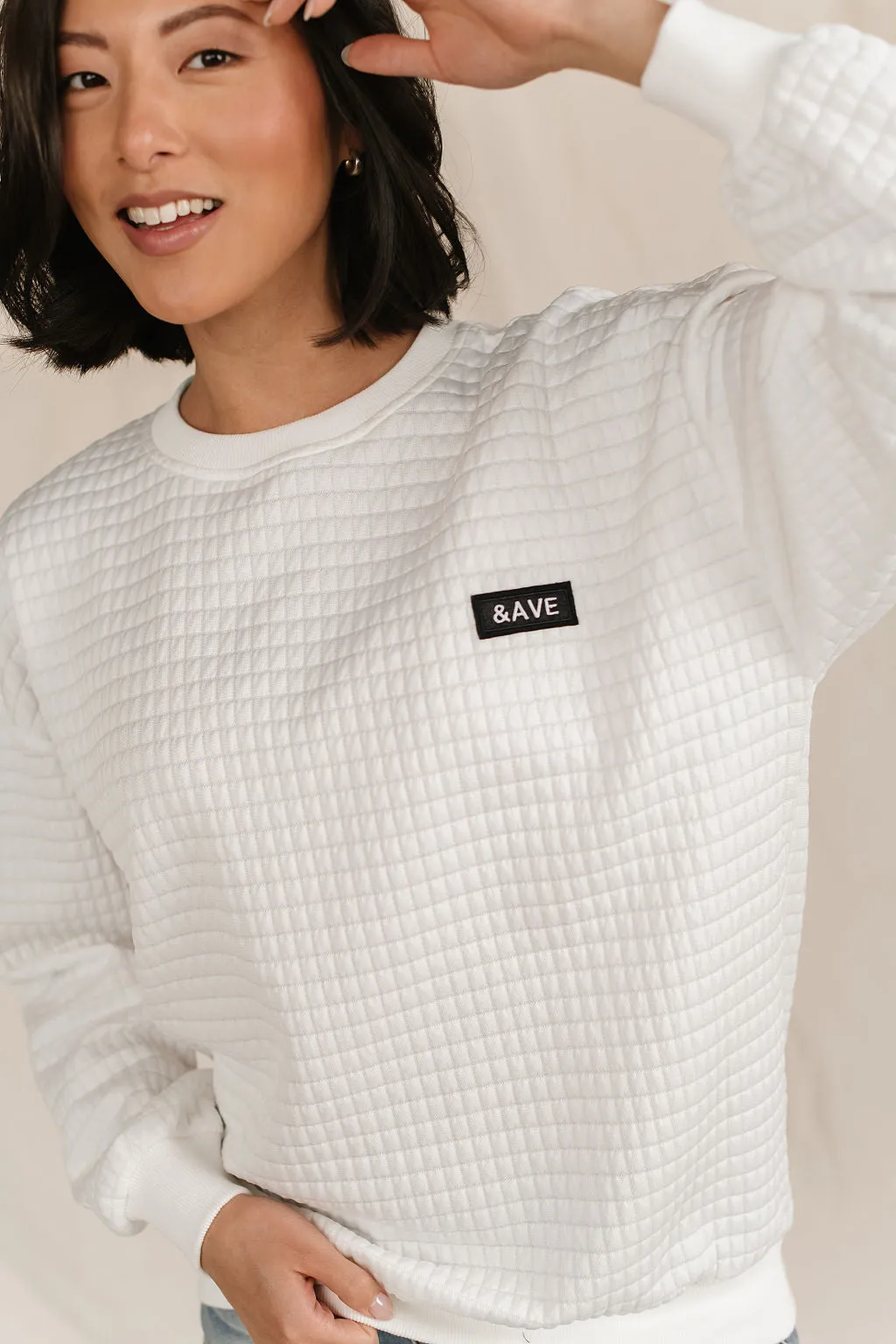 Quilted Pullover - White