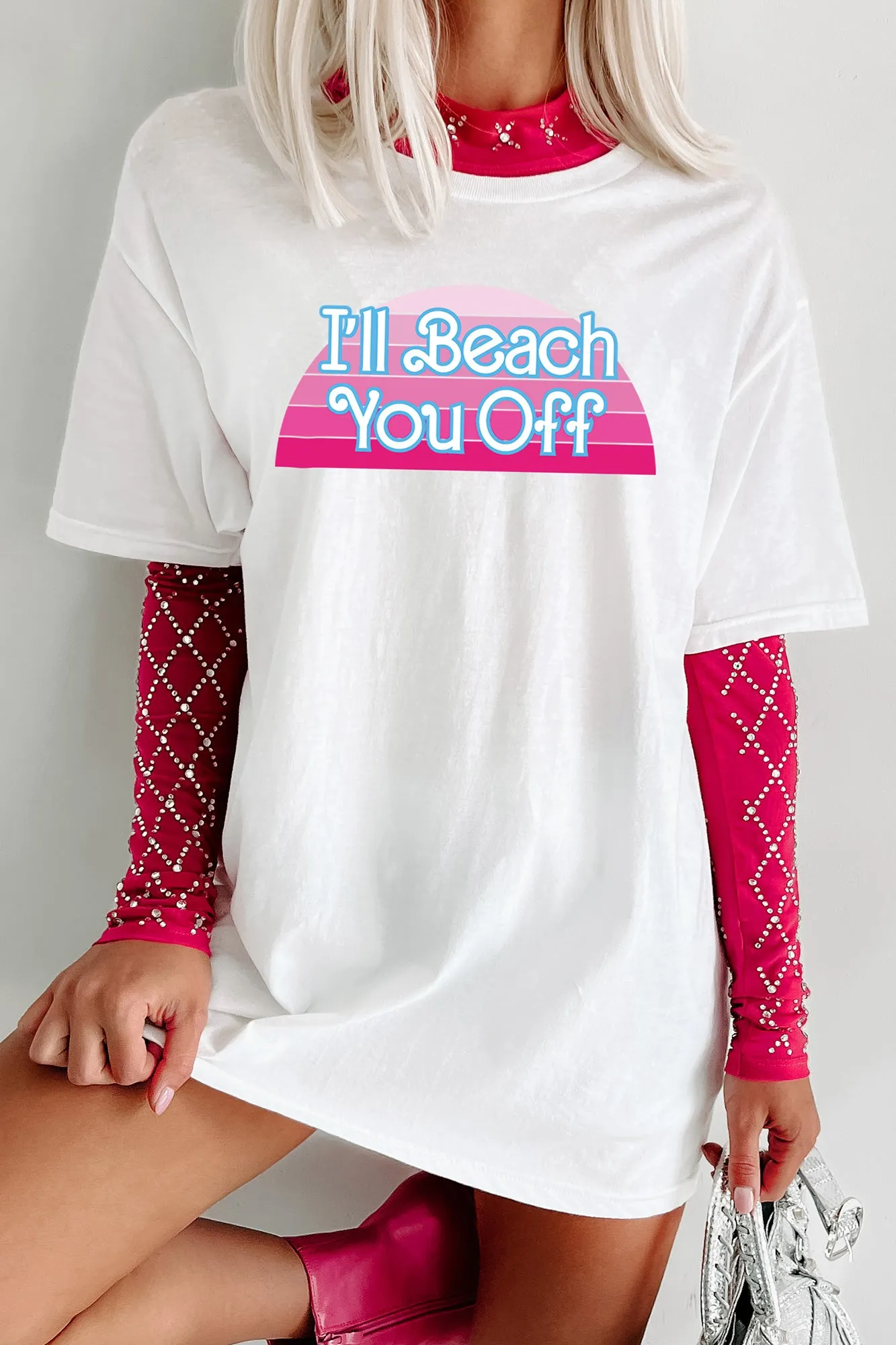 "I'll Beach You Off" Graphic - Multiple Shirt Options (White) - Print On Demand