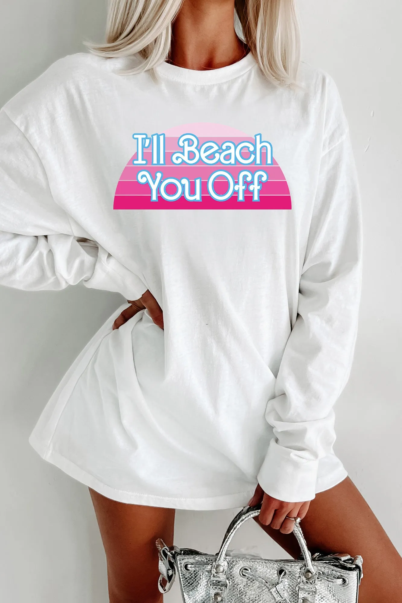 "I'll Beach You Off" Graphic - Multiple Shirt Options (White) - Print On Demand