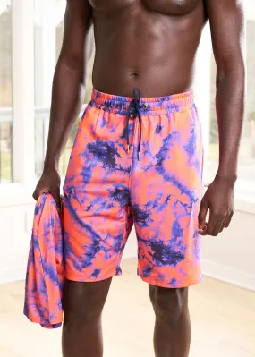 Raimi Men's African Print Shorts (Sunset Tie Dye)