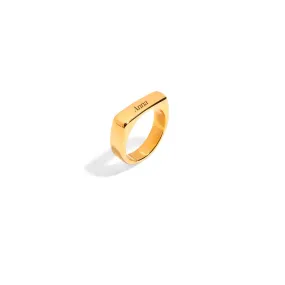 RECTANGULAR SIGNET GOLDEN RING