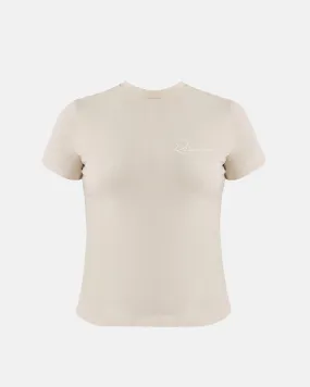 Riviera Basic Long Baby Tee Cream