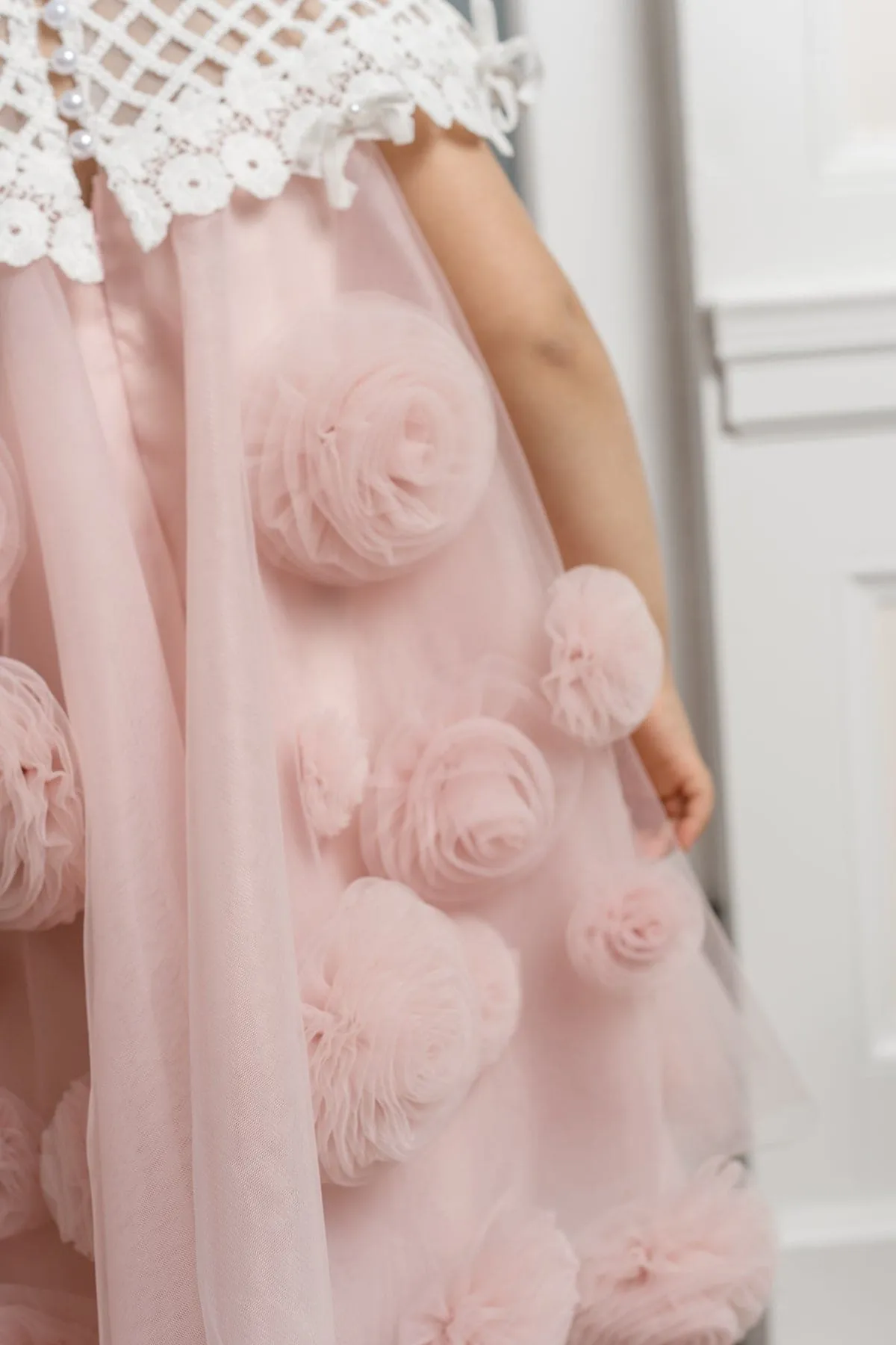 Rosa Pink Tulle Flower Dress