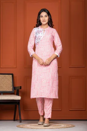 Sanganeri Print Kurti Pant Set