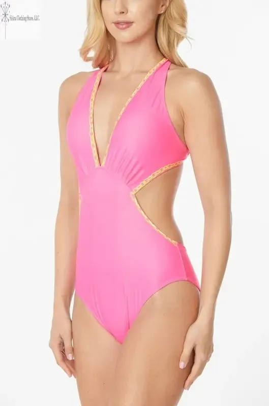 Sexy One Piece Bathing Suit Cut-Out