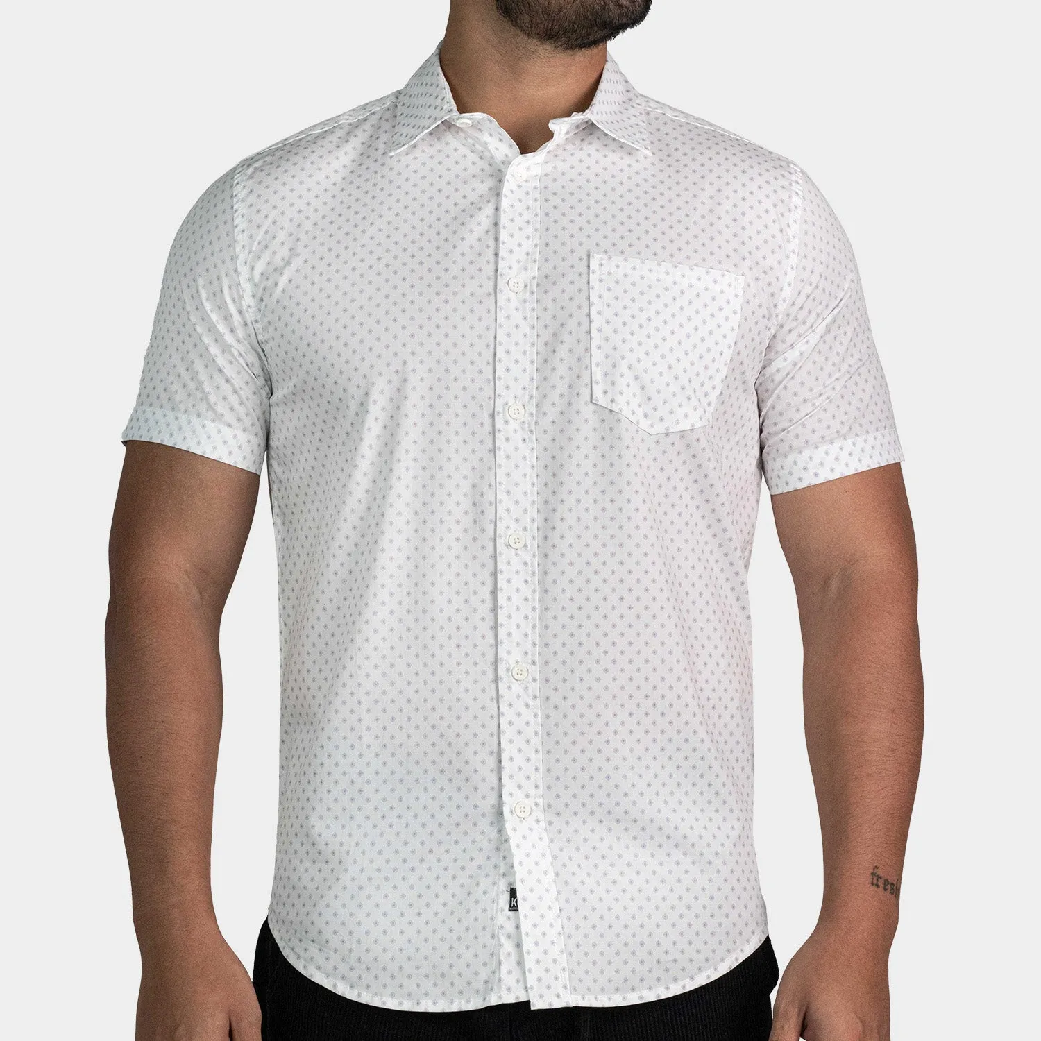 Short Sleeve Patch Para Hombre