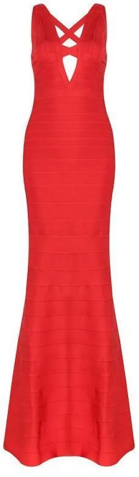 'Sienna' Essential Bandage Gown, Red