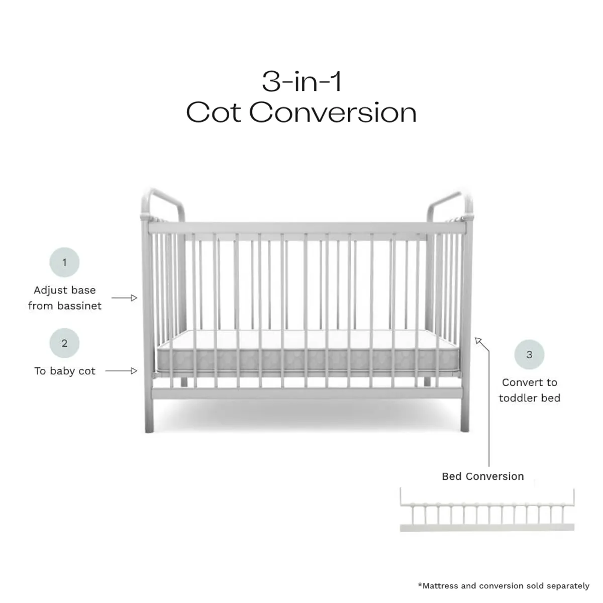 Sonata Cot - White