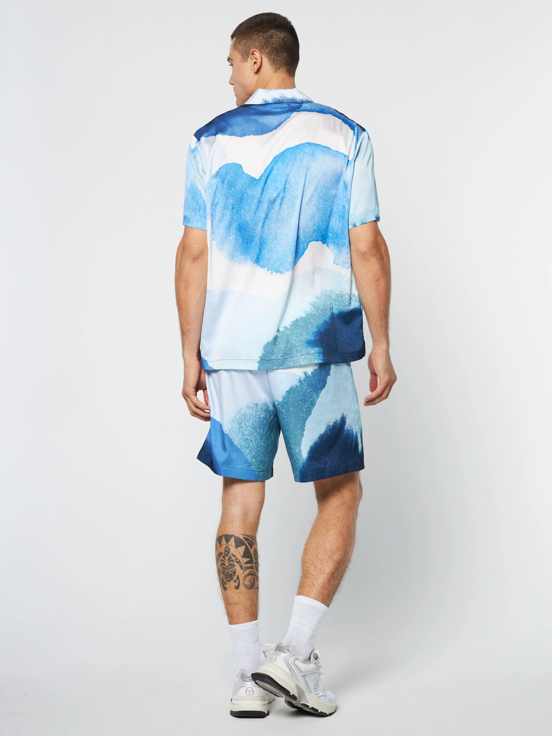 Spiaggia Cabana Shirt- Maritime Blue/ Multi