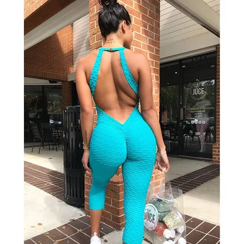 Sports Jumpsuits Backless Sportswear Fitness Gym Clothes