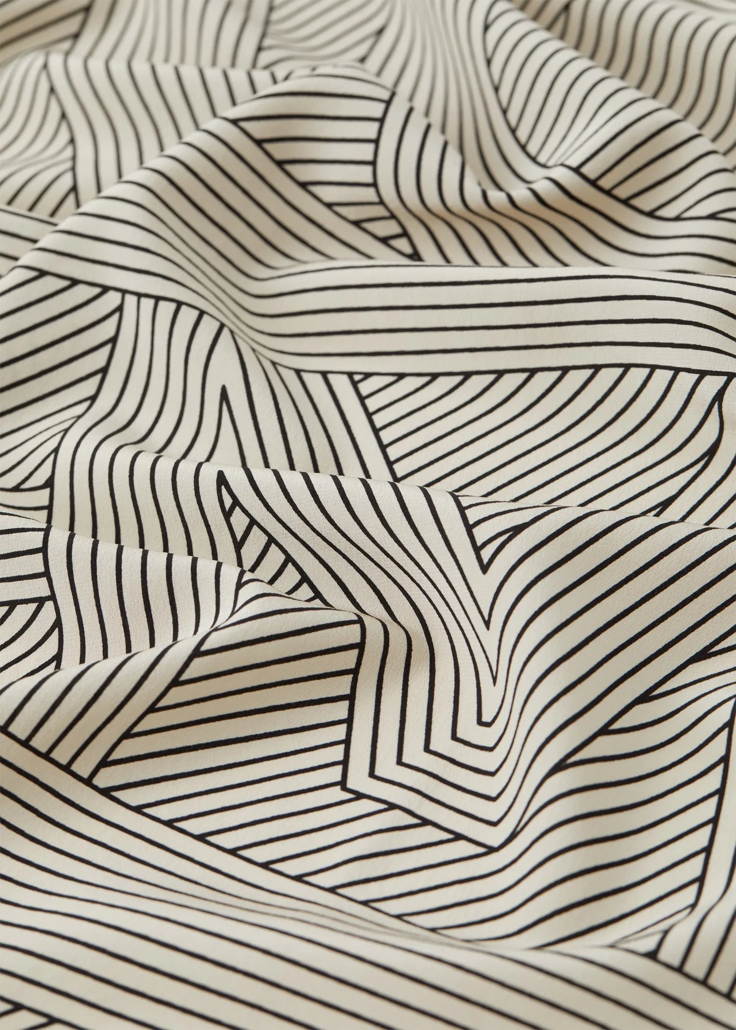 Striped monogram silk scarf creme