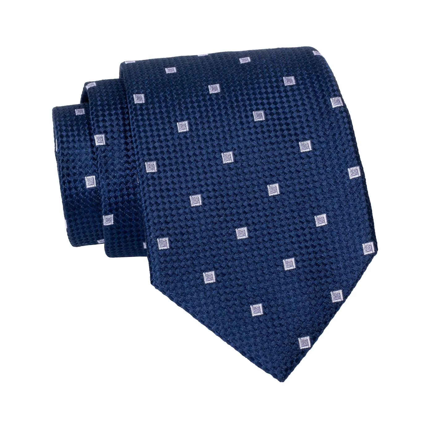 Stuyvesant Foulard Silk Tie, Navy / Grey / Silver