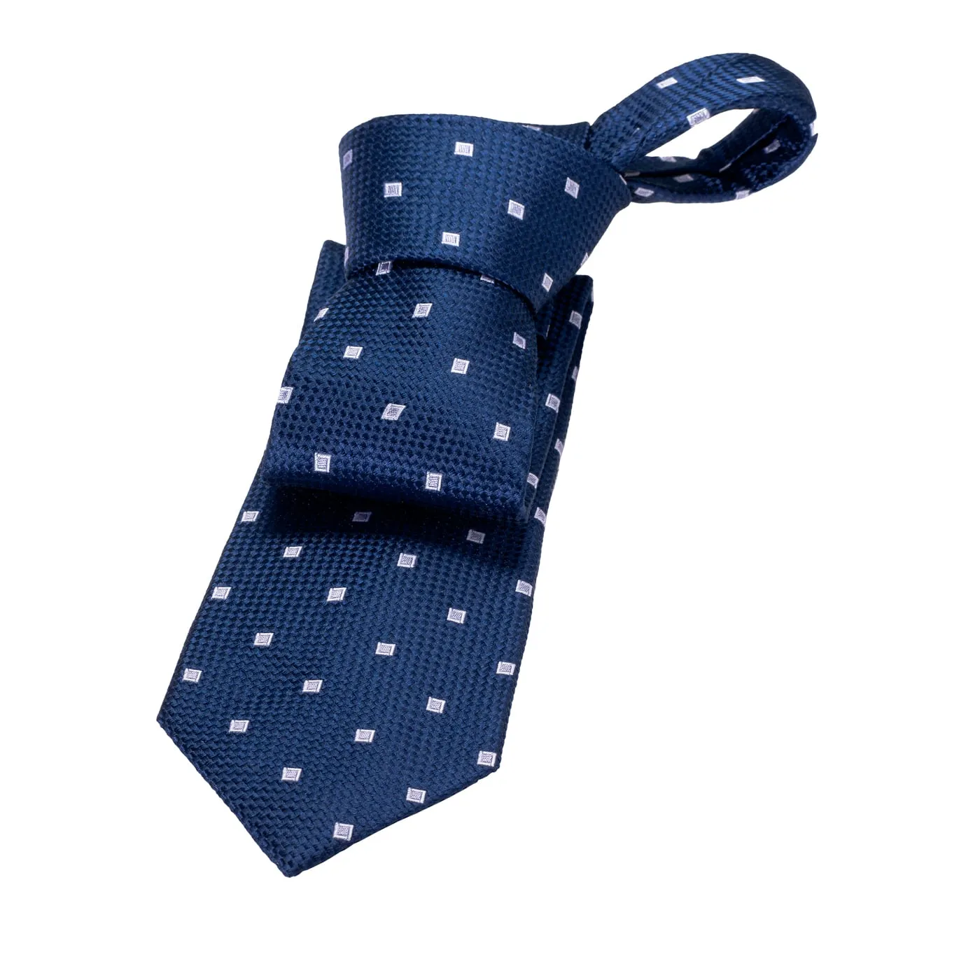 Stuyvesant Foulard Silk Tie, Navy / Grey / Silver