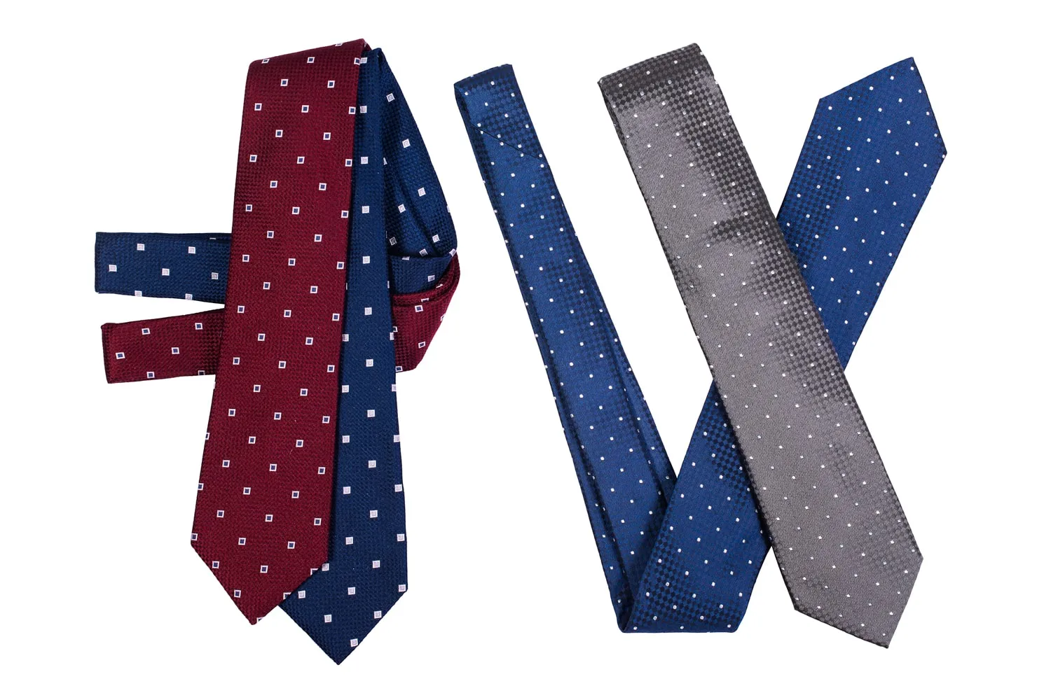 Stuyvesant Foulard Silk Tie, Navy / Grey / Silver