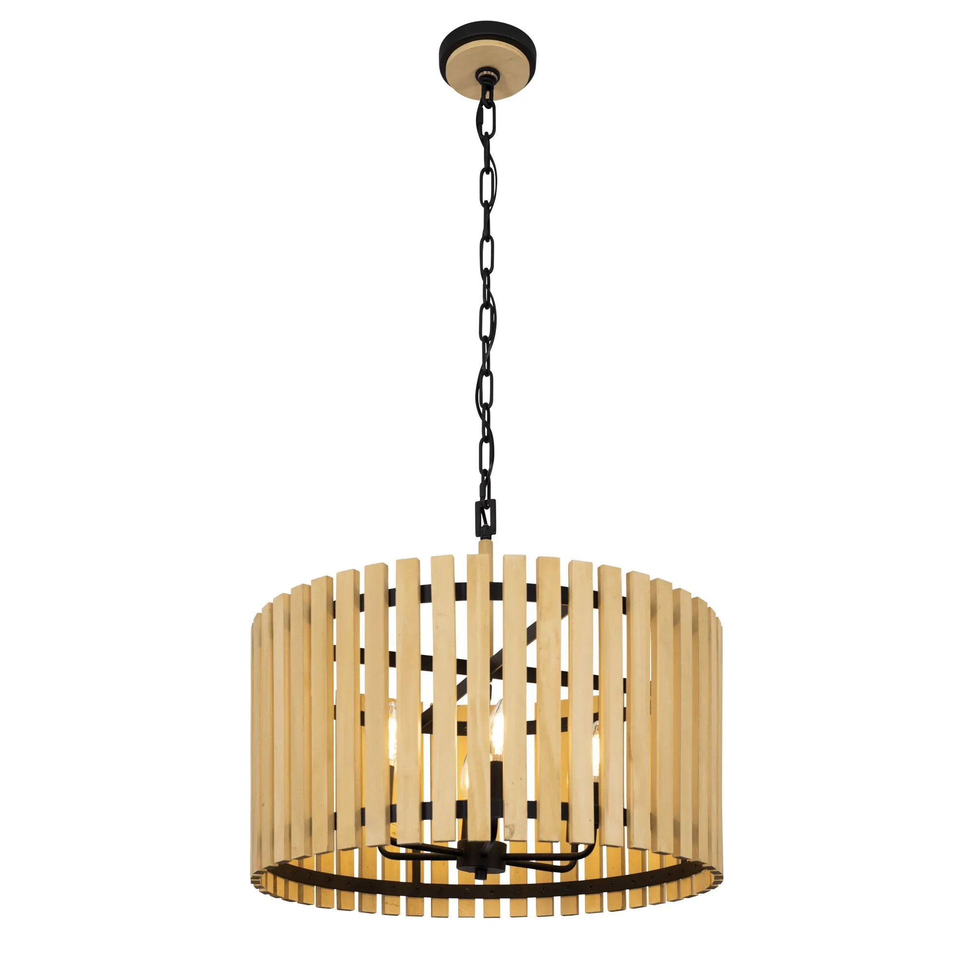 Suratto 387P06MBH 6-Light Pendant Light - Matte Black/Honey Blonde