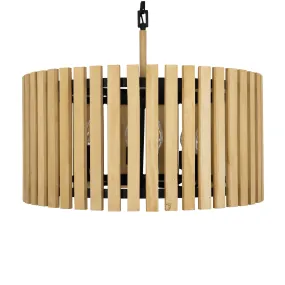 Suratto 387P06MBH 6-Light Pendant Light - Matte Black/Honey Blonde