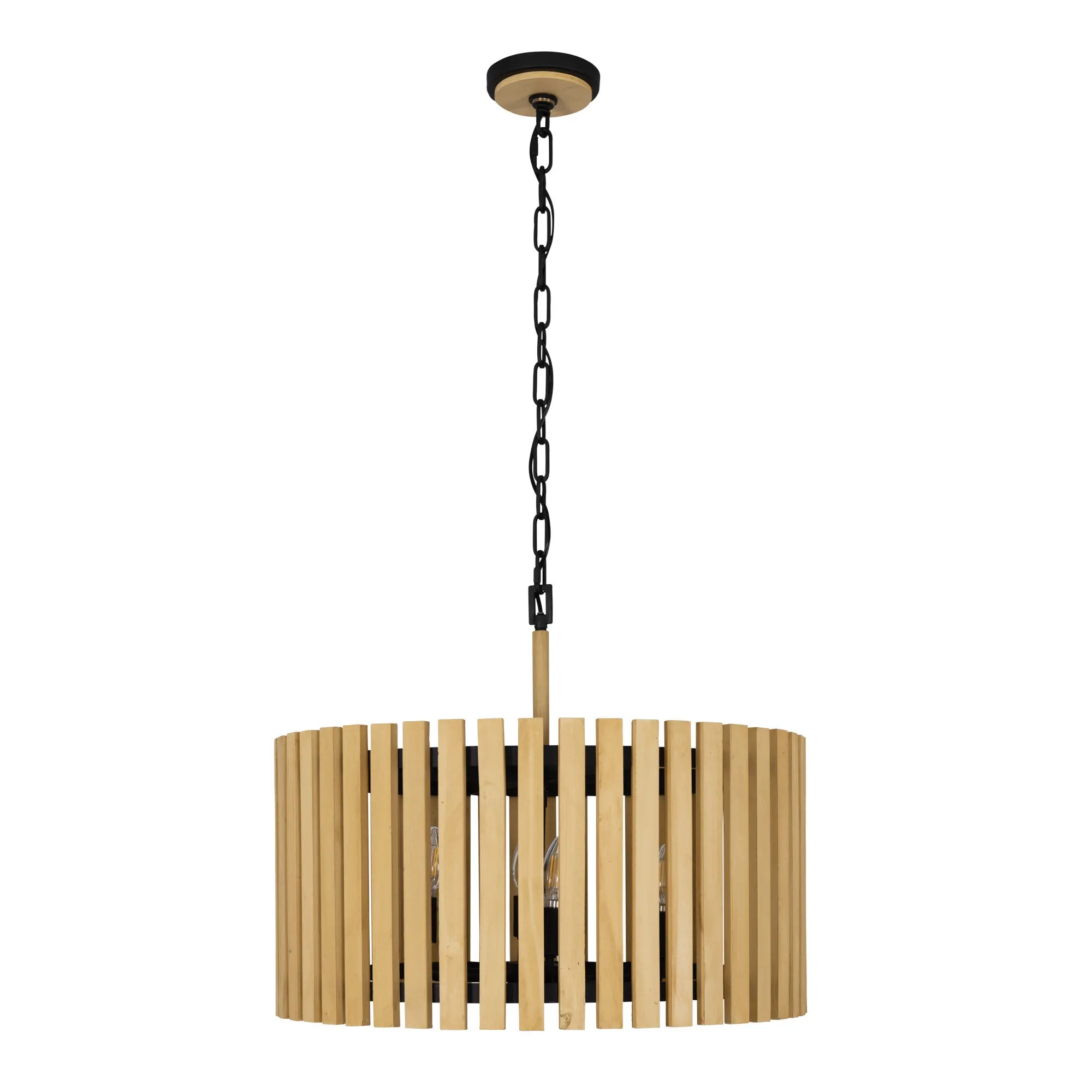 Suratto 387P06MBH 6-Light Pendant Light - Matte Black/Honey Blonde