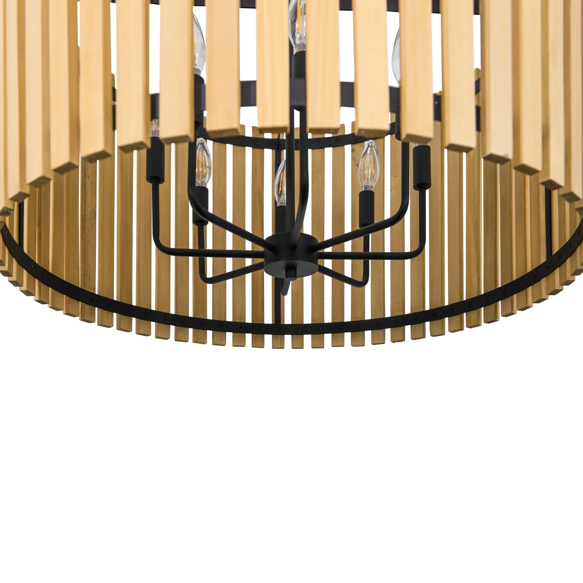 Suratto 387P08MBH 8-Light Pendant Light - Matte Black/Honey Blonde