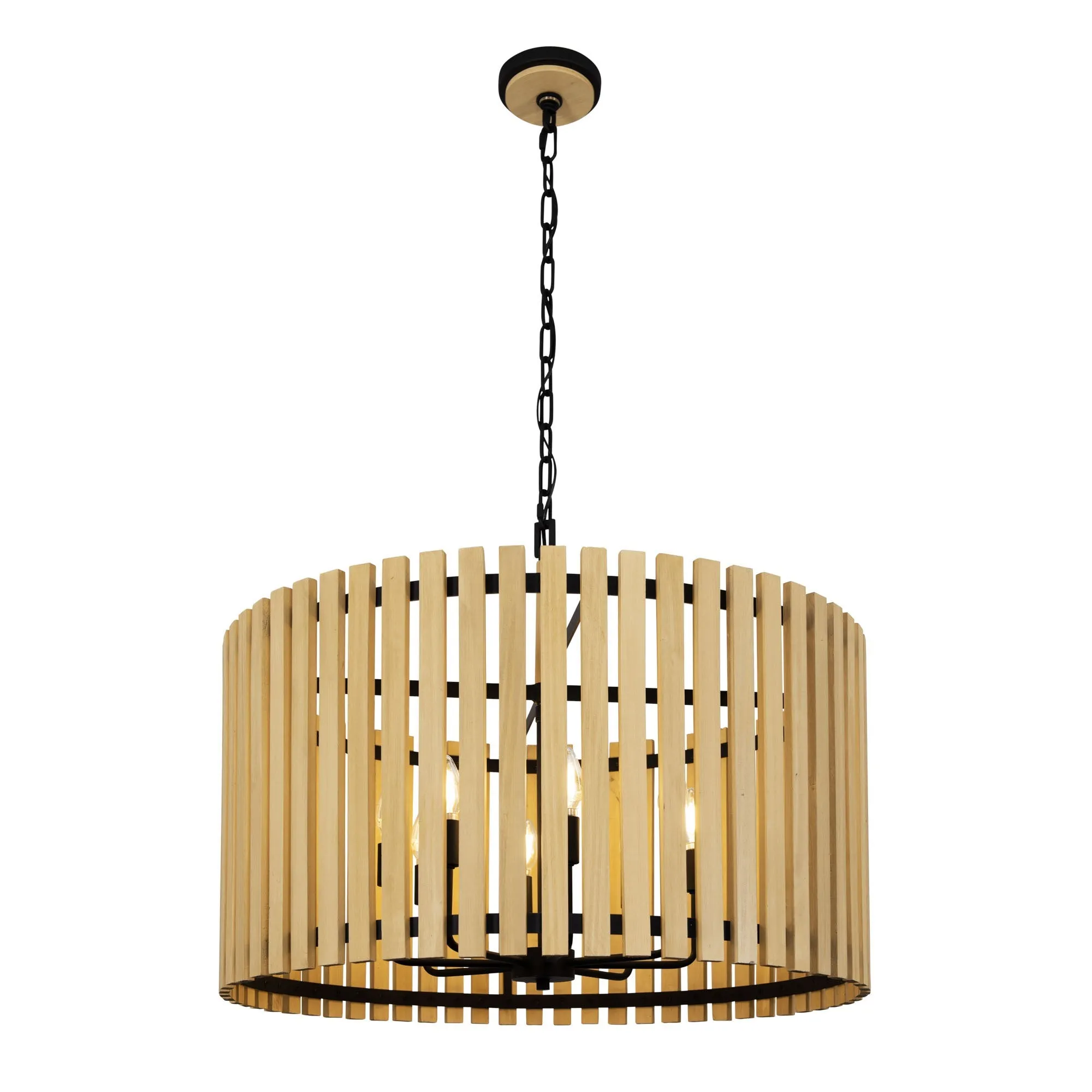 Suratto 387P08MBH 8-Light Pendant Light - Matte Black/Honey Blonde