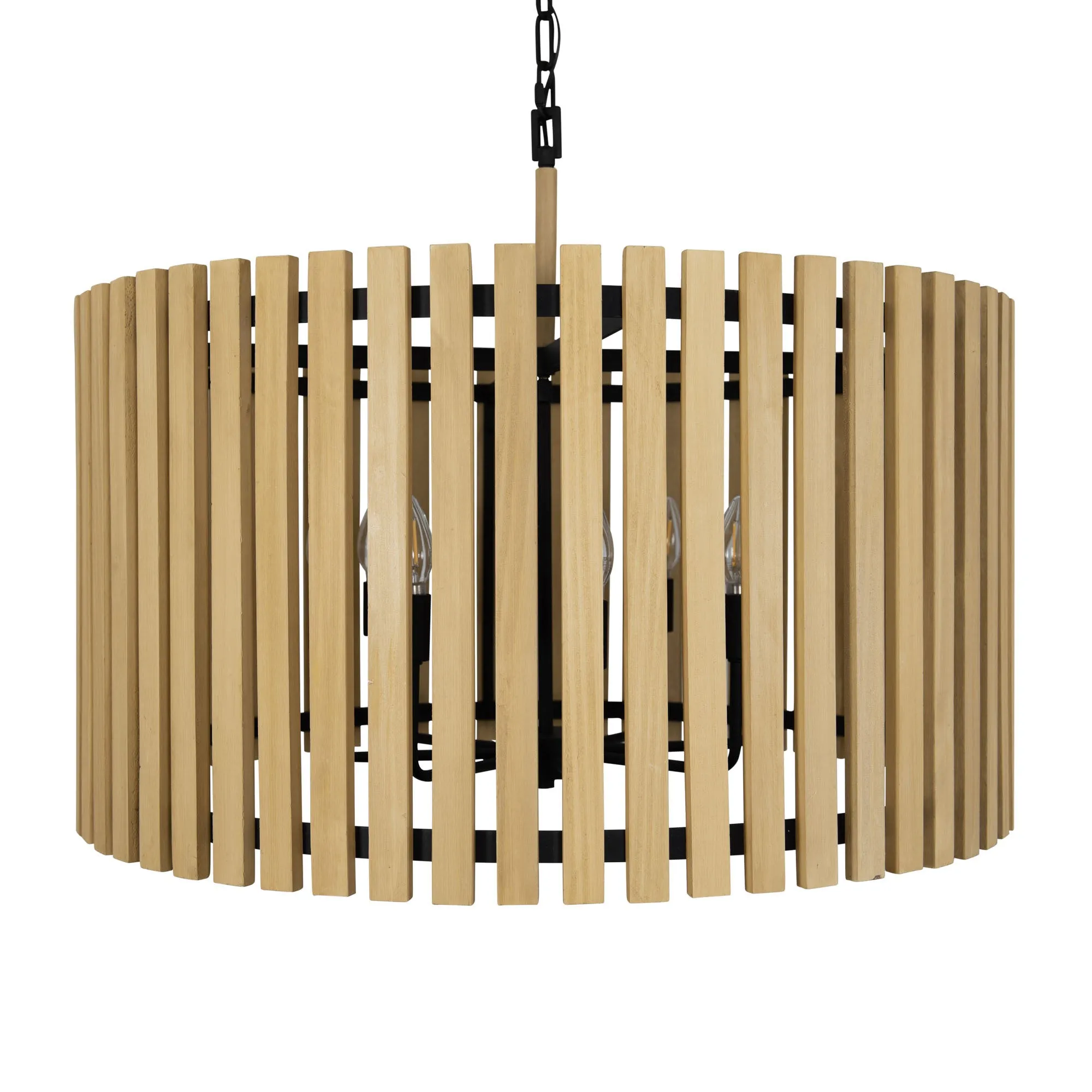 Suratto 387P08MBH 8-Light Pendant Light - Matte Black/Honey Blonde