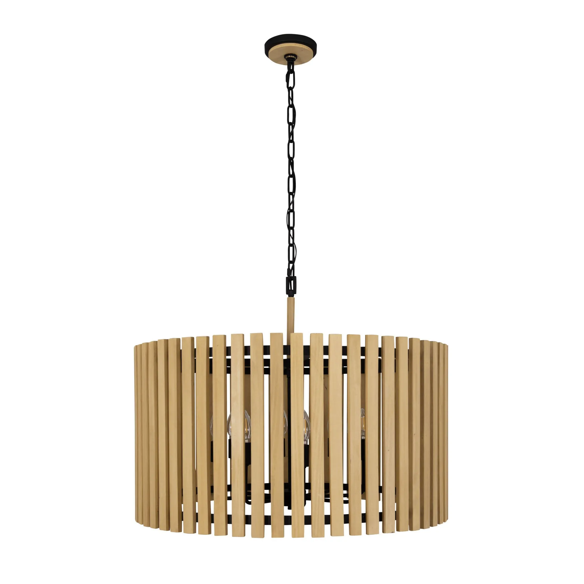 Suratto 387P08MBH 8-Light Pendant Light - Matte Black/Honey Blonde