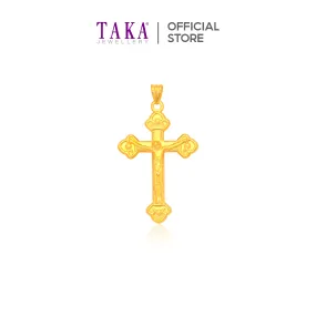 TAKA Jewellery 916 Gold Pendant Cross with Crucifix